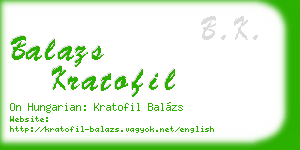balazs kratofil business card